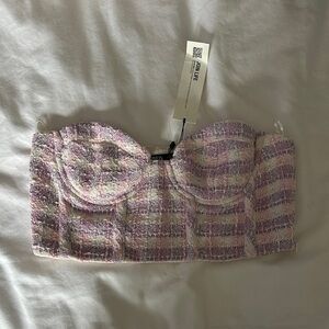 zara tweed crop top